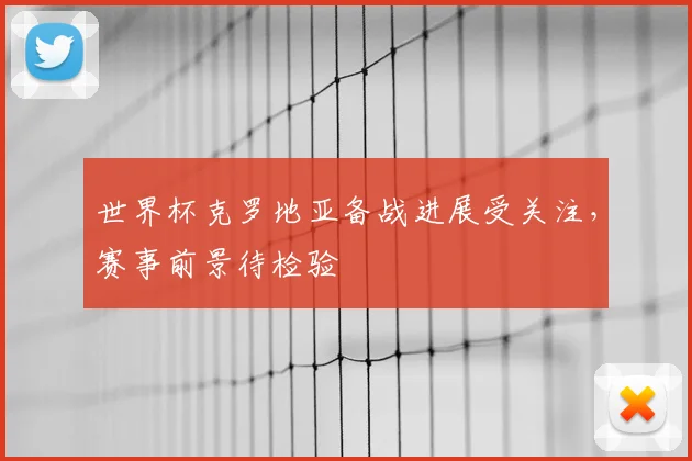 世界杯克罗地亚备战进展受关注，赛事前景待检验
